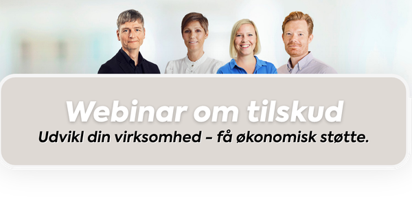 webinar om tilskud. Udvikl din virksomhed - få økonomisk støtte